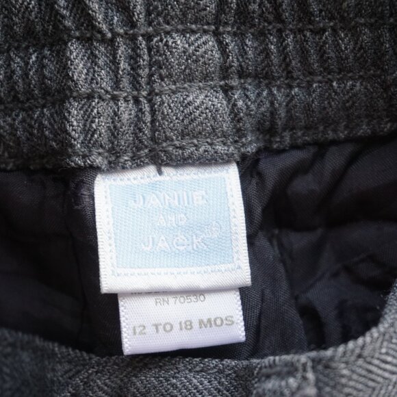 Janie and Jack Wool Herringbone Trouser Pants Gray Special Occasion Baby 12-18m - Picture 4 of 7